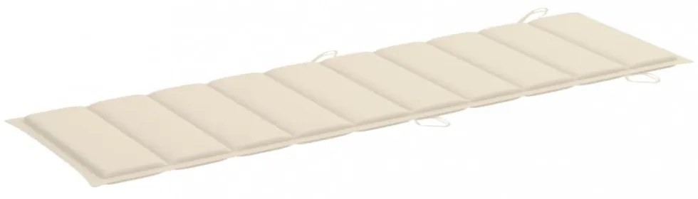 krémszínű oxford szövet napozóágy párna 186 x 58 x 3 cm