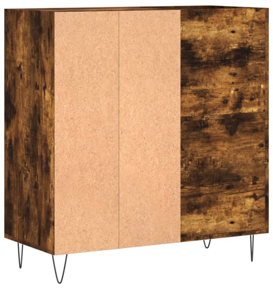 füstös tölgy színű szerelt fa hanglemezszekrény 84,5x38x89 cm