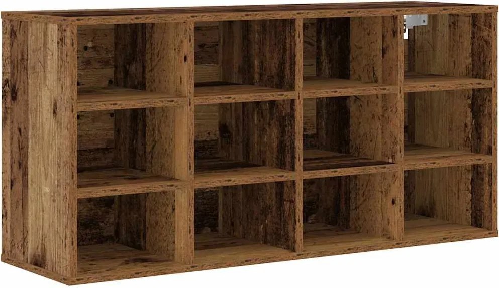 vidaXL Cipőszekrény polcokkal Öreg fa 103 x 30 x 51 cm Faanyag