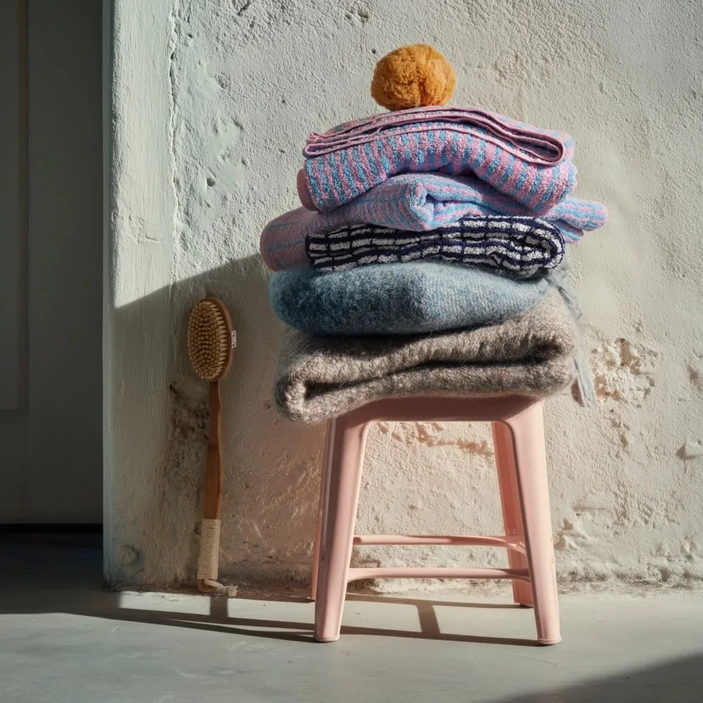 Fehér-kék frottír bambuszkeverék törölköző 50x100 cm Nuance – JUNA