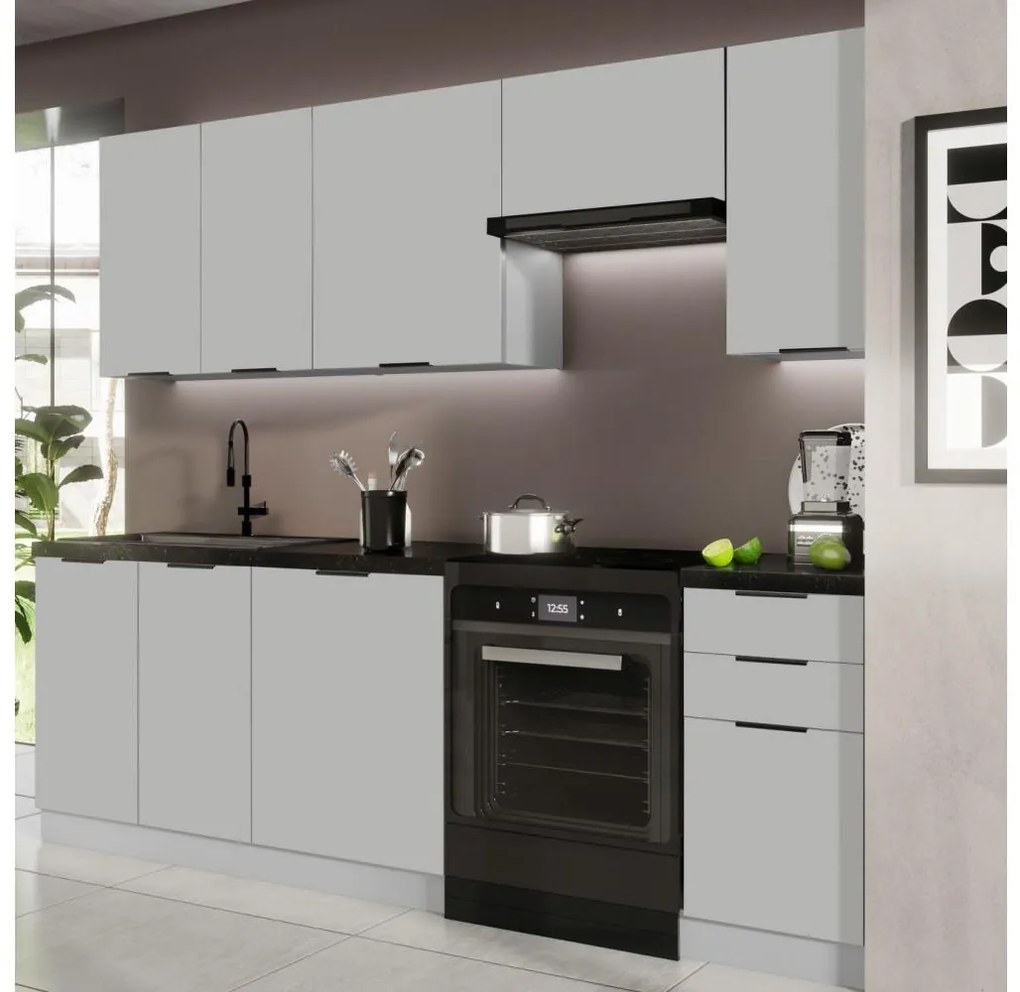 PEARL konyhabútor 240 cm szürke