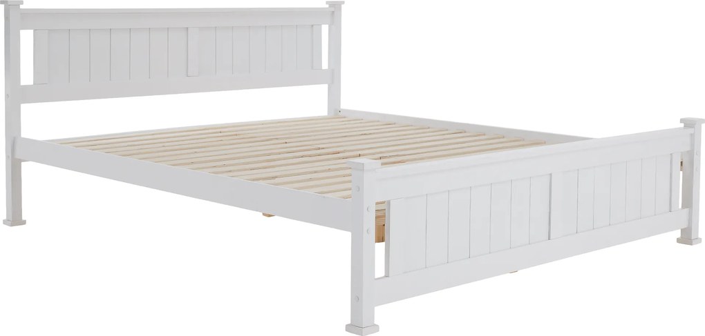 Ágy ágyráccsal, fenyő/fehér, 160x200 LUCAS NEW