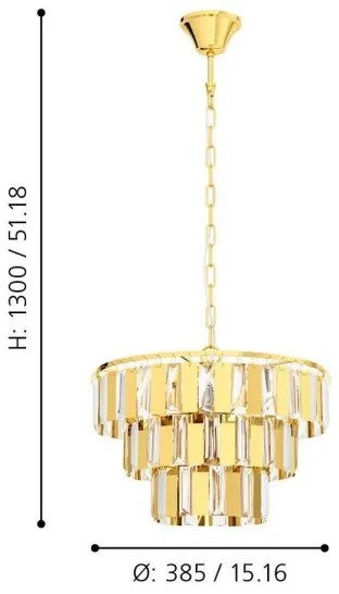 Eglo 99098 - Csillár láncon ERSEKA 5xE14/40W/230V