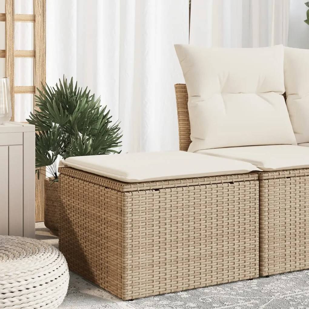 vidaXL bézs polyrattan kerti szék párnával 55 x 55 x 37 cm