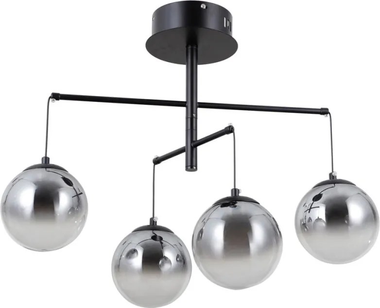 ITALUX PND-34381-4-BK VELADA Többágú Függesztett Lámpa Matt Fekete, Szürke LED IP20