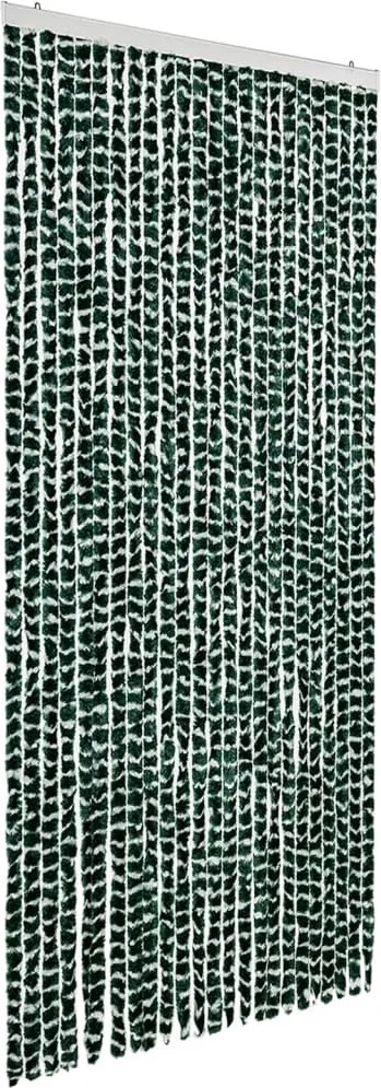 vidaXL zöld és fehér zsenília rovarfüggöny 100 x 220 cm