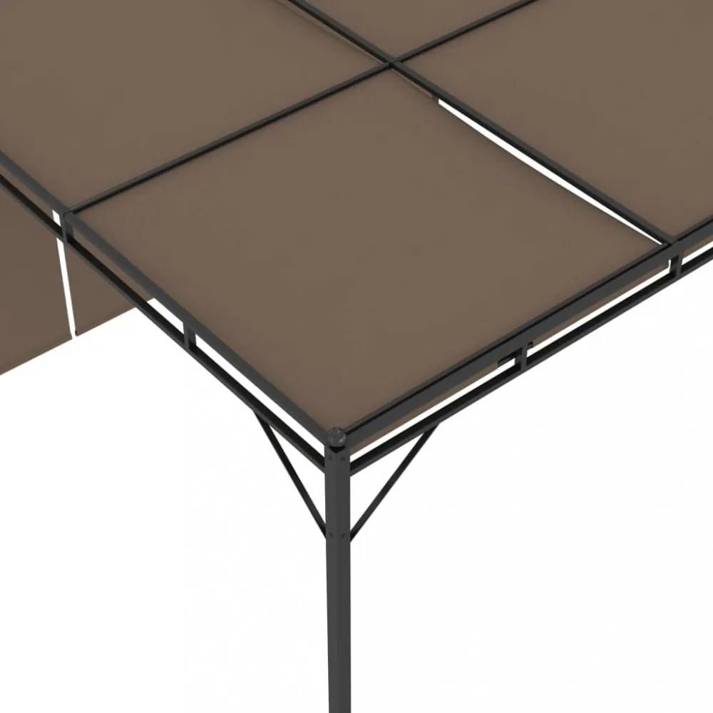 tópszínű kerti pavilon oldalfüggönnyel 3 x 3 x 2,25 m