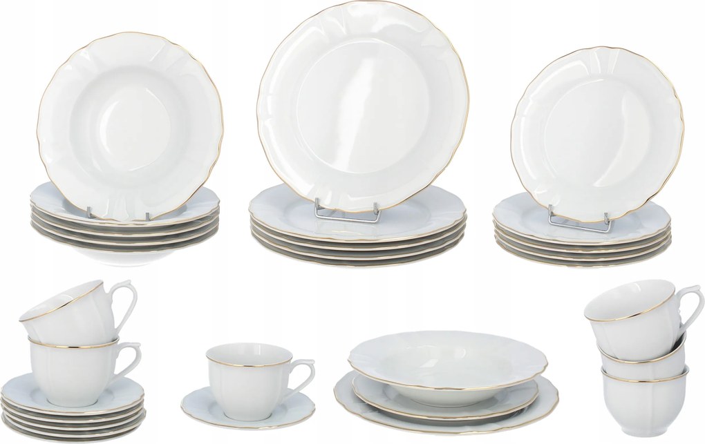 Lubiana Maria Étkező Készlet Kávés Készlet 6 Személyes Tányér Szett 30 részes