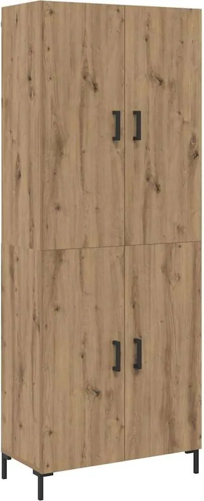 vidaXL Magasfiú kézműves tölgy 69,5 x 34 x 180 cm Faanyag