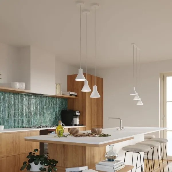 Sollux SL.0983 - Csillár zsinóron TALEJA 1xE27/60W/230V fehér