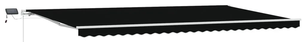 Kézi Behúzható Napellenző LED-del Fekete 600x300 cm