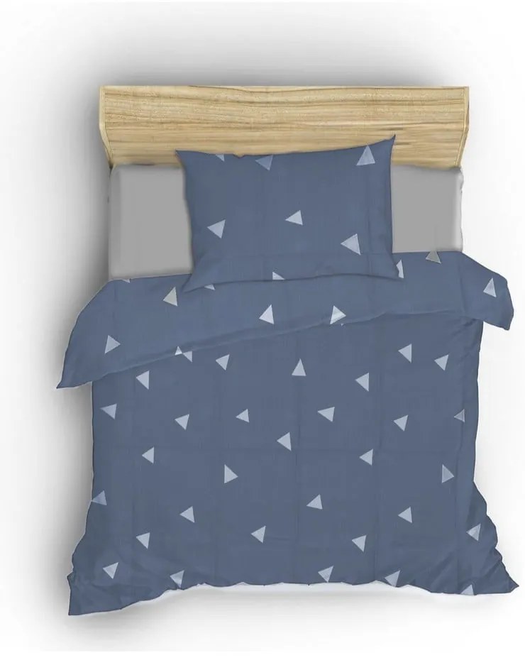 Kék kétszemélyes ágyneműhuzat 200x200 cm Üçgen – Mijolnir