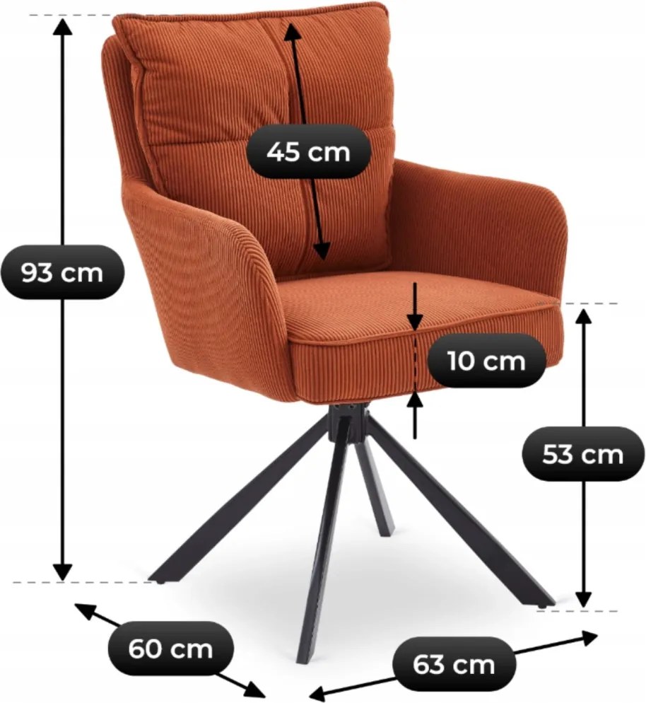 CITY forgószék, vörösesbarna