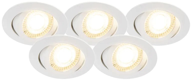 5 db beépített spotlámpa fehér, LED-del, 3 fokozatú fényerő-szabályozóval - Mio