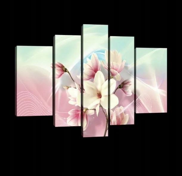 Vászonkép 170x100 Magnólia virágok tavasz rózsaszín pasztell absztrakt dekoráció