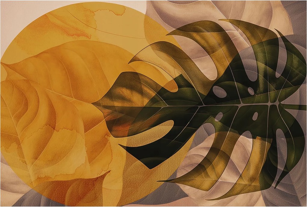 Fotótapéta Flizelin Dekoratív Hálószoba Absztrakt levelek 104x70