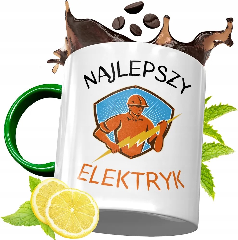 Zöld Bögre Villanyszerelőnek Születésnapi Ajándék fényképes nyomtatással