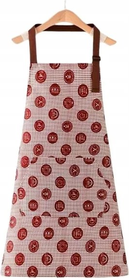 Konyhai Kötény Piros, Mintás, Állítható Unisex