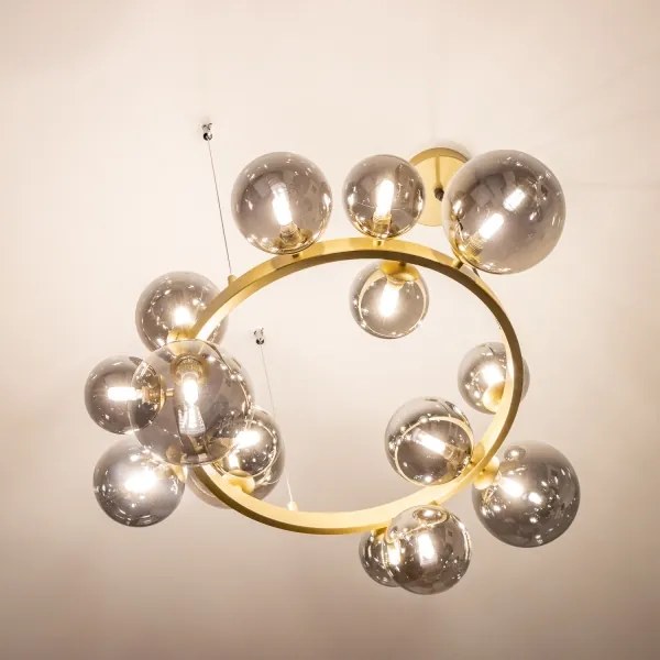 Brilagi - LED Csillár zsinóron MILLA 15xG9/3W/230V arany/füstös