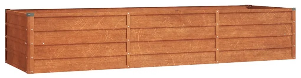 Rozsda színű corten acél kerti magaságyás 240 x 80 x 45 cm