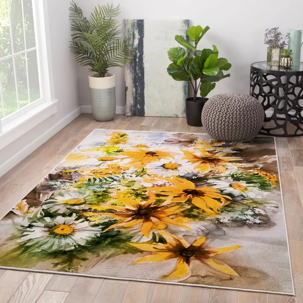 Sárga mosható szőnyeg 100x140 cm New Carpets – Oyo home