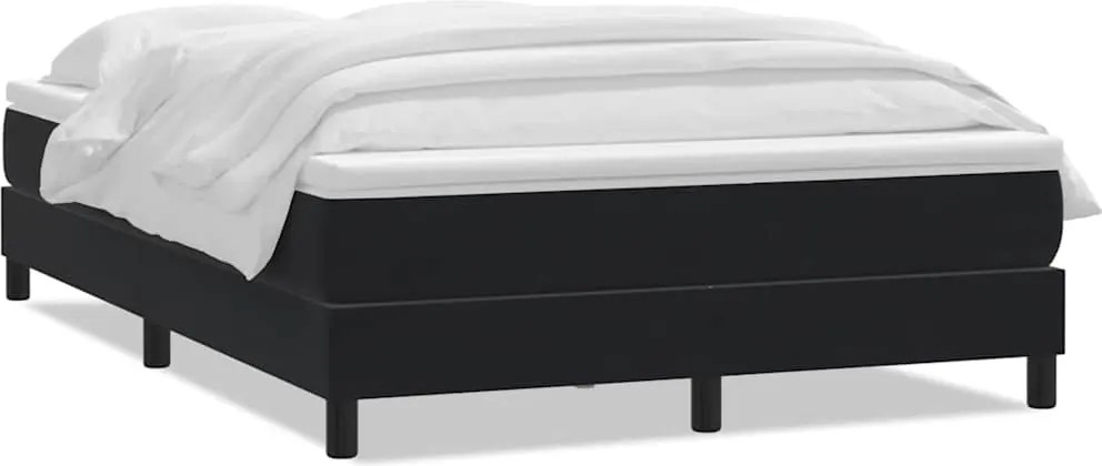 vidaXL fekete bársony rugós ágy matraccal 160x210 cm