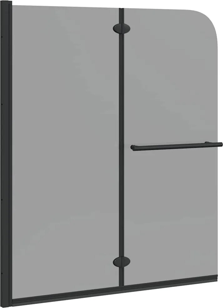 vidaXL Zuhanybeépítés Fekete 95 x 140 cm ESG üveg és alumínium
