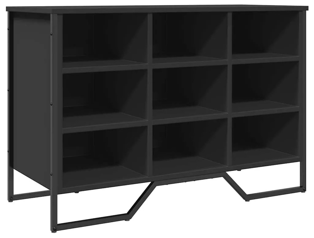 fekete szerelt fa cipőszekrény 90 x 38 x 61,5 cm