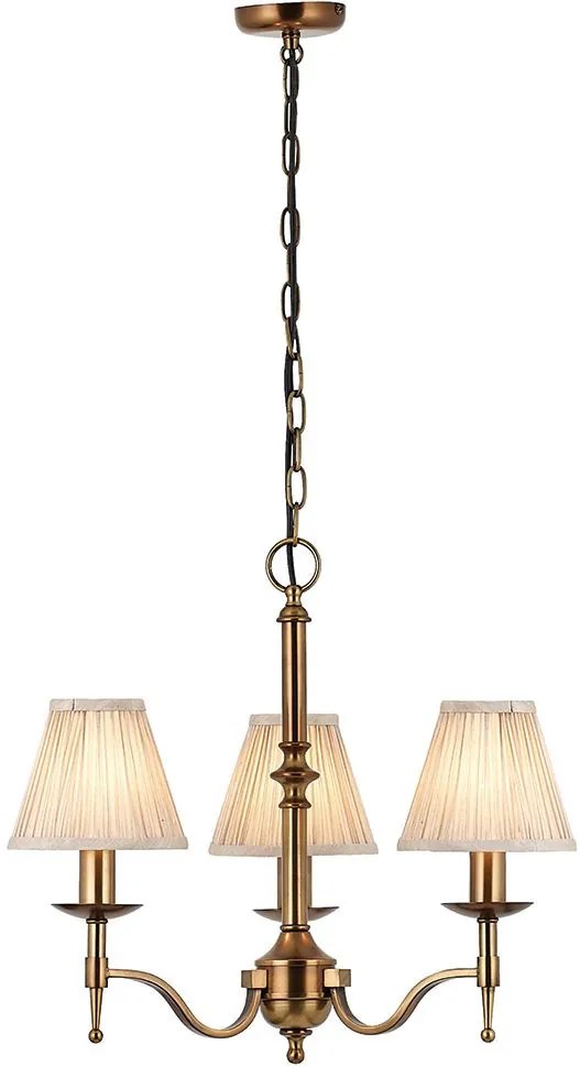 ENDON 63628 STANFORD Klasszikus Csillár Antik Bronz, Bézs E14 IP20