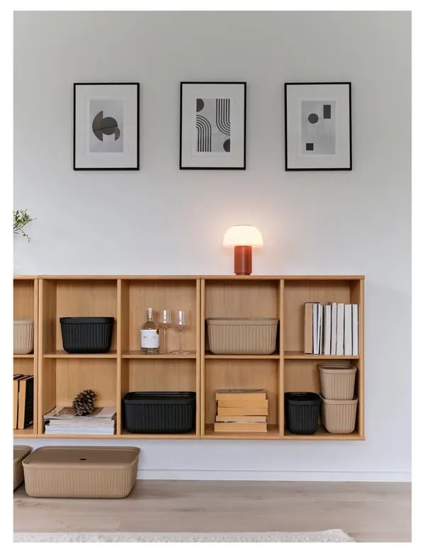 Fekete fedeles tárolódoboz szett 2 db-os 32x23x20,5 cm Pulp – Zone