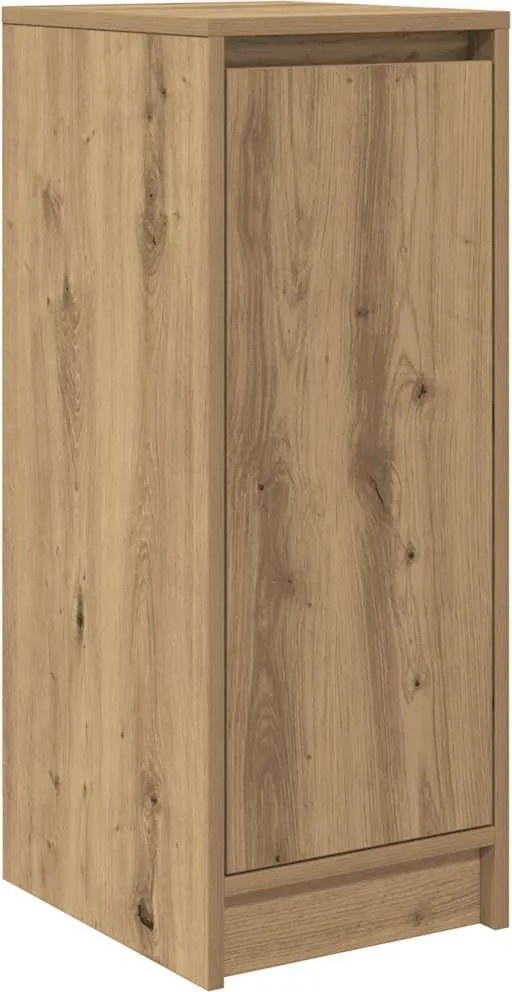 vidaXL kézműves tölgy színű szerelt fa cipősszekrény 29,5x34x76 cm