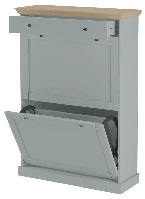 Szürke billenő ajtós cipőtartó Binz – Støraa