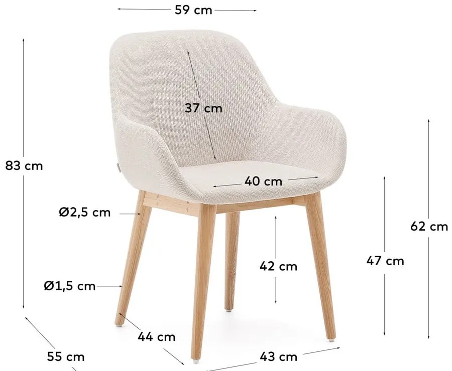 Bézs étkezőszék Konna – Kave Home