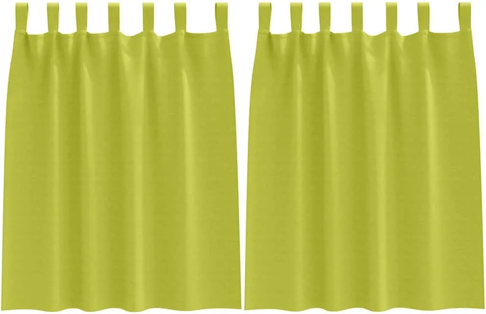 vidaXL Fekete Függöny Gyűrűkkel 2 pcs Zöld 140 x 140 cm Poliészter