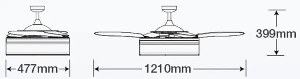 FANAWAY 511030 - LED Mennyezeti ventilátor FRASER 3xE27/20W/230V fehér + távirányító