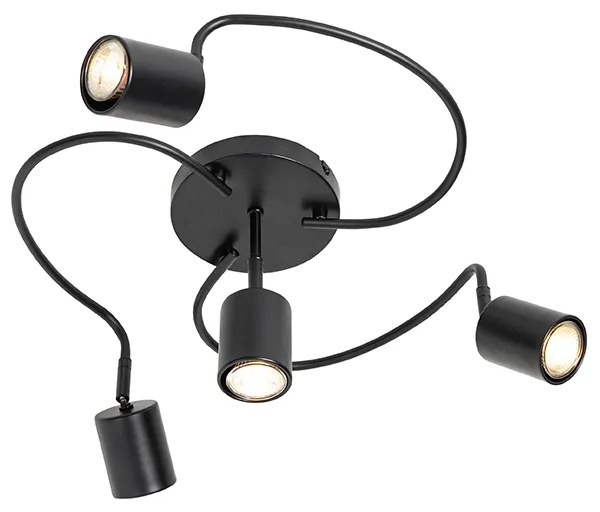 Modern mennyezeti spotlámpa fekete állítható 4-lámpás - Java