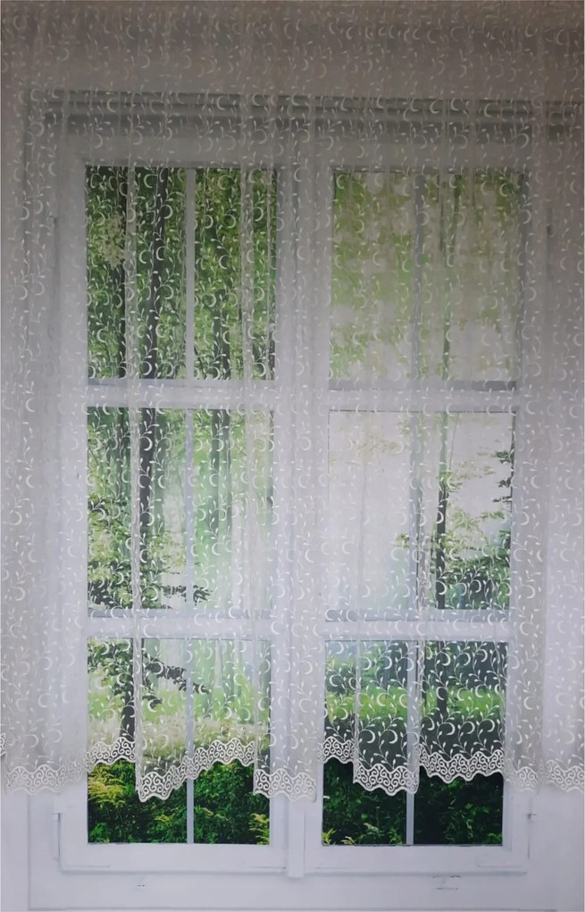 Kész függöny 400x180, ekrü, gallyak