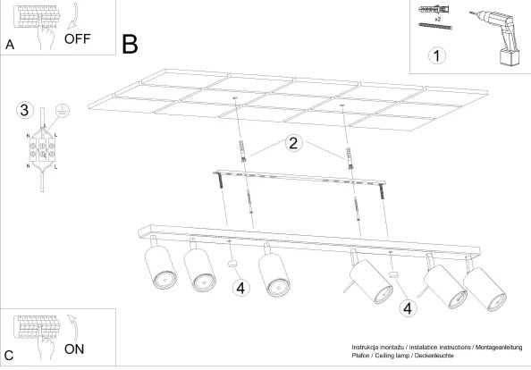 Sollux SL.0732 - Spotlámpa RING 6xGU10/10W/230V