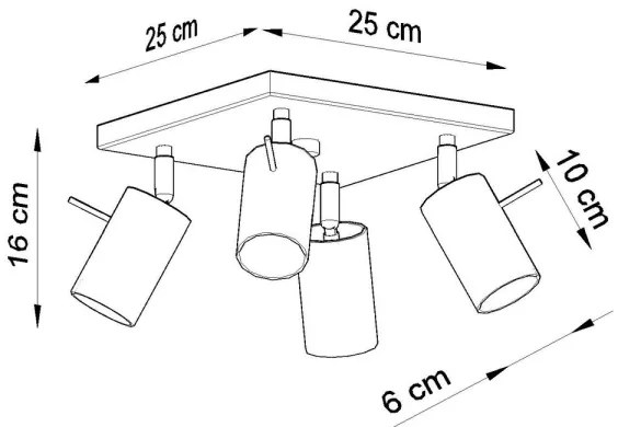 Sollux SL.0452 - Mennyezeti spotlámpa RING 4xGU10/10W/230V