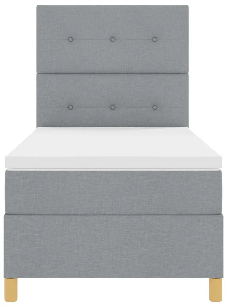 Boxspring Ágy Mattal és LED Fény Szürke 90x190 cm Szövet