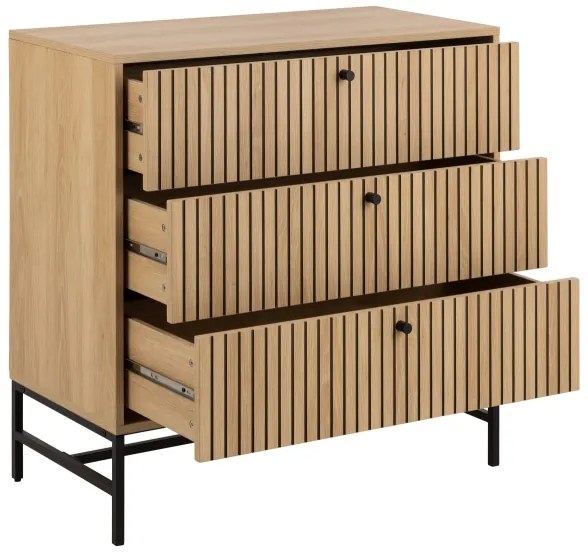 OLIVIA fiókos komód, tölgy