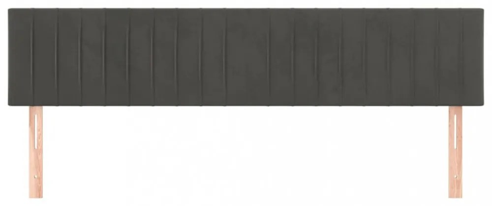2 db sötétszürke bársony fejtámla 100x5x78/88 cm