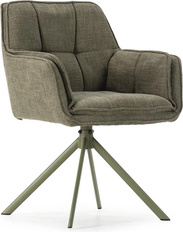 Zöld kárpitozott étkezőfotel szett 2 db-os Keiko – Marckeric