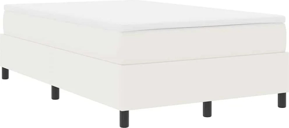 vidaXL Boxrugós ágy Krém és fehér 120 x 200 cm Bársonyos szövet