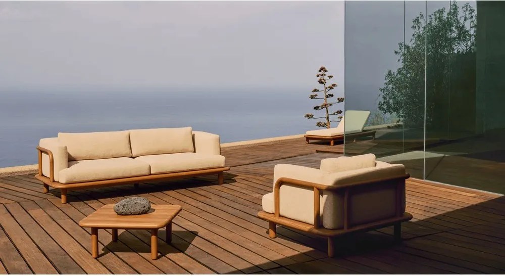 Teakfa kerti dohányzóasztal 70x70 cm Turqueta – Kave Home