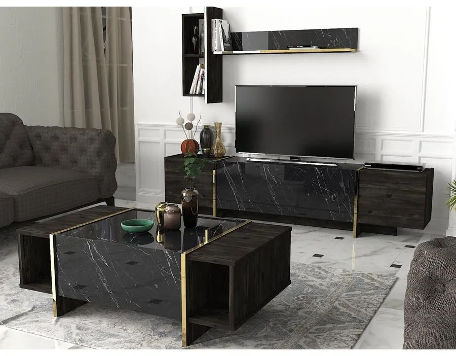 Dohányzóasztal Veyron - Black, Gold