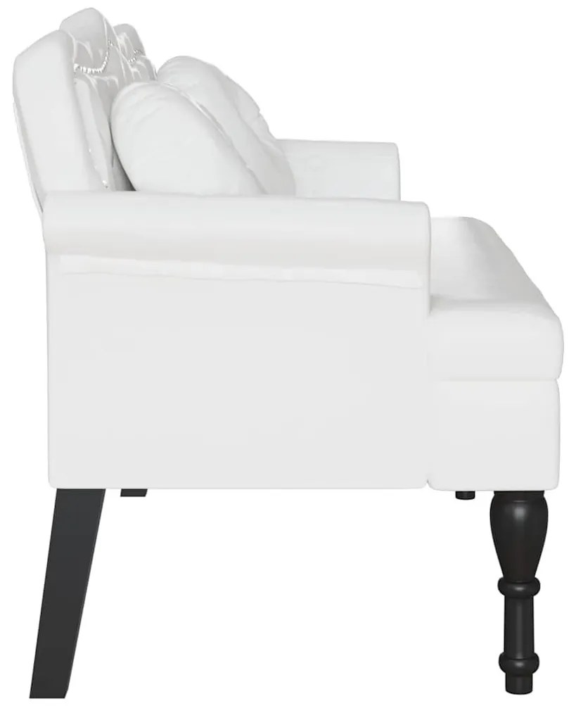 Chesterfield Pad párnával Fehér 120,5 x 65 x 75 cm Műbőr