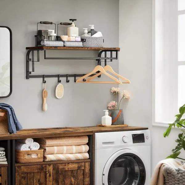 NATE fali fogas polccal barna/fekete