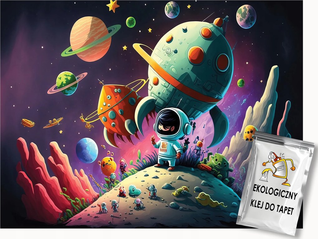 Fotótapéta Flizelina Ég Kozmosz Bolygók Rakéta Űrhajós 150x105 ragasztó