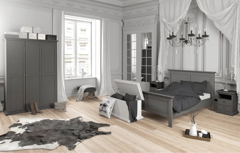 Ágy, szürke, 180x200, PARIS 76703